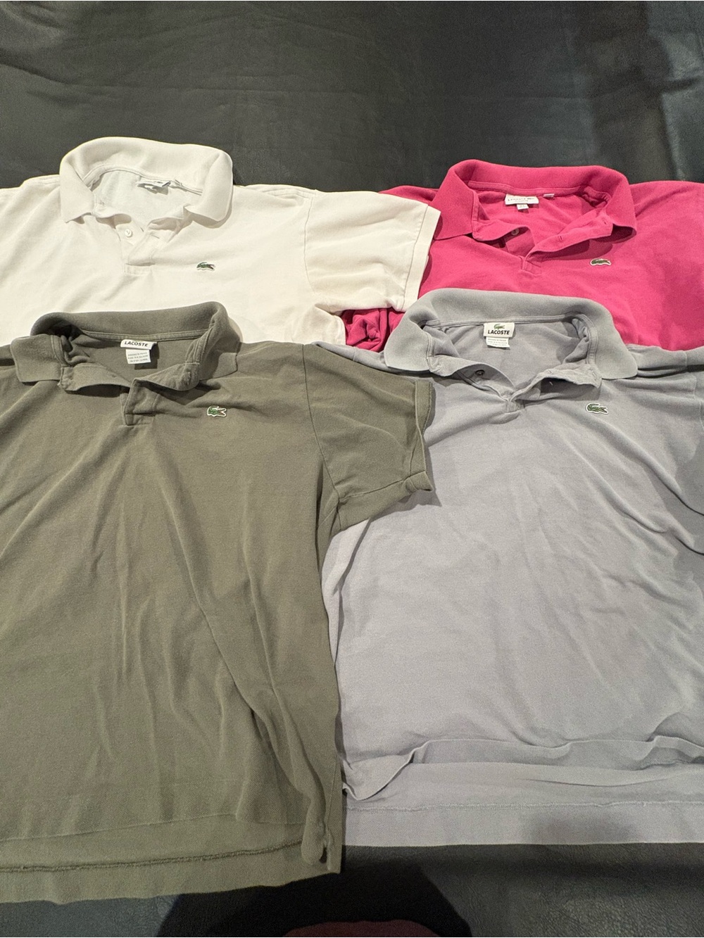 Lacoste Men's Polo Pack — White, Pink, Olive, Light Gray